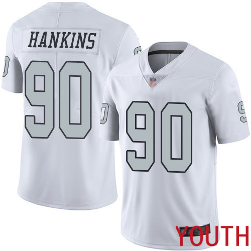 Oakland Raiders Limited White Youth Johnathan Hankins Jersey NFL Football #90 Rush Vapor Jersey->youth nfl jersey->Youth Jersey